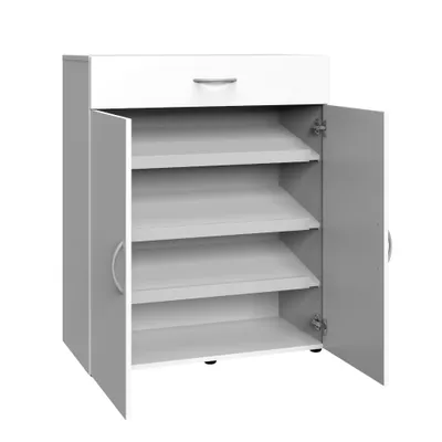 Produktbild von Wimex Multiraumkonzept Schuhschrank 2 Türen 1 Schublade Weiß Holzwerkstoff
