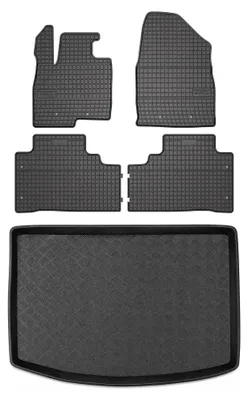 Zdjęcie produktu dla Dywaniki gumowe + mata bagażnika do BAIC Beijing X75 2023- – czarne, dopasowane – Wielganizator SolidPRO