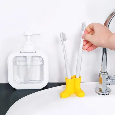 Produktbild von 2 x Regenlaarzen Tandenborstelhalter Silikon Tandenborstelhalter Lustiger Organizer für Ihr Badezimmer Perfekte Tandenborstelhalter für Kinder, Sicherheit Rasiererhalter, Multifunktionale Badezimmeraccessoires (Boote)