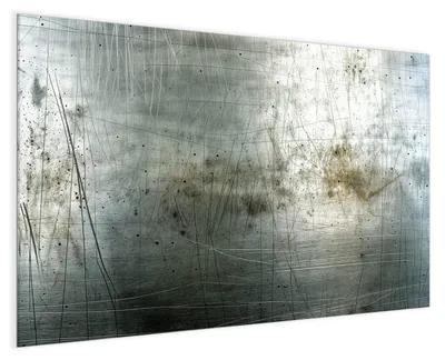 Produktbild von Magnettafel Glas 60 x 40 cm „Zerkratzter Stahl“ – Glasboard beschreibbar & magnetisch, inkl. 4 Neodym-Magnete, 2 Stifte & Tuch – Glas-Whiteboard Memoboard für Küche & Büro