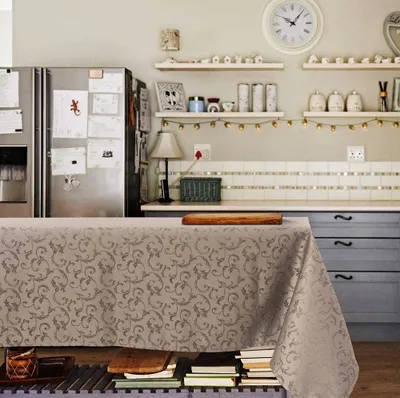 Tischdecke Jacquard wasserabweisend taupe 140x180 cm