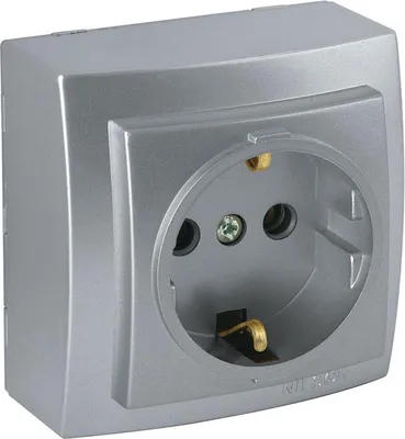 Produktbild von Steckdose Silber Metall Optik – Aufputz IP20 Innen – Themis