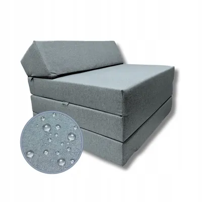 Produktbild von Klappmatratze mit Kopfteil Wasserfester Outdoor-Bezug Hellblau Matratze Faltmatratze Camping Erwachsene Kinder 200x70x10cm