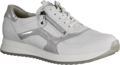 Produktbild von Waldläufer H-Vicky 752002-663 Damen Schnürer, bequem, Leder, Weiss/Silber - Damenschuhe Bequeme Schnürschuhe, Weiß, leder (hirsch bufa)