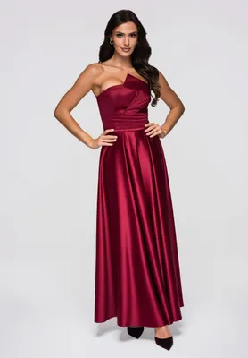 Produktbild von Festliches langes Damen-Abendkleid burgunderrot Regular Fit Größe XL