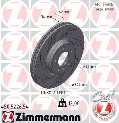 Produktbild von ZIMMERMANN Bremsscheibe Vorne Links für LAND ROVER Range Rover Sport (L494) 349mm 450.5226.54