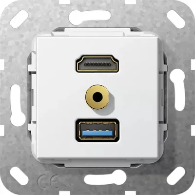 Immagine prodotto di GIRA 4847190, HDMI + USB A + 3,5 mm, bianco