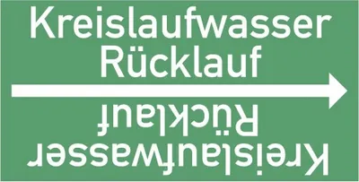 Produktbild von Dreifke® Rohrleitungsband Kreislaufwasser Rücklauf, DIN 2403, ab Ø 15mm, grün...
