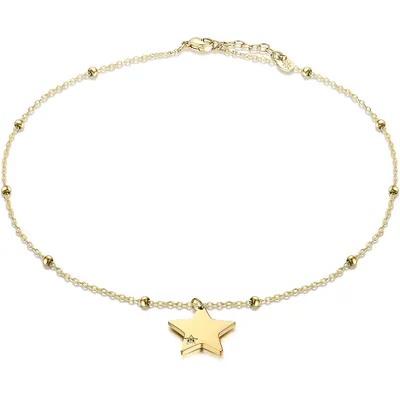 Produktbild von Halskette Goldfarben, Stern-Design, Kristall, Einstellbar, 45+5 cm, Serie 06NK005G, Moonlight 03
