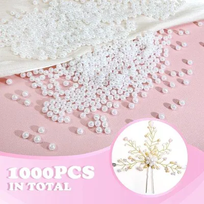 Immagine prodotto di Collane in plastica con perline bianche da 4 mm, 1000 pezzi