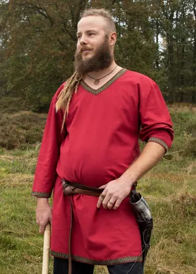 Produktbild von Wikinger Tunika aus Baumwolle, dunkelrot : S Größe: S