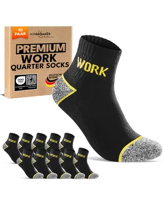 Produktbild von Arbeitssocken kurz Herren Baumwolle Work Socken Premium Quarter Socken - 70105T 47-50 10 Paar