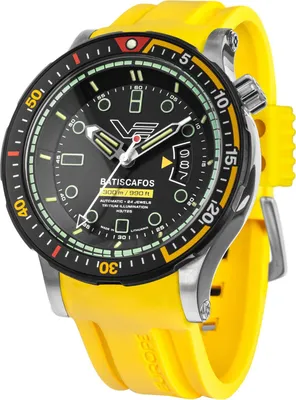 Vostok Europe NH35-511E767-YLW Herrenuhr Taucher Batiscafos Gelb/Schwarz 1
