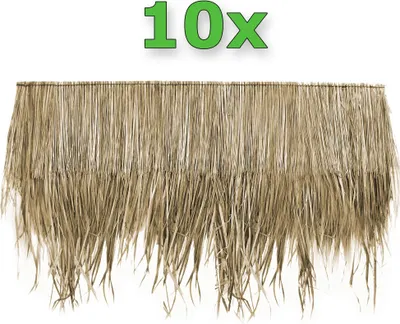 Produktbild von 10x Palmdach 148 x 80 cm Palmpaneele Palmschindel Natur Dachschindel Reetdach Strohdach 100% nachhaltiges Naturmaterial Wetterfest Regenfest Langlebig