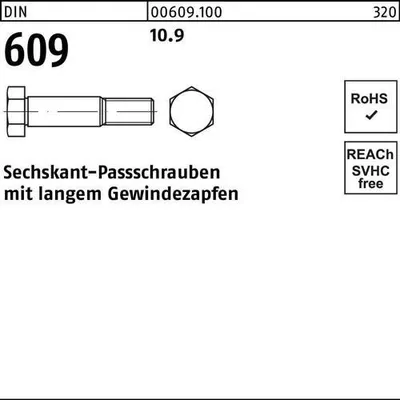 Produktbild von Reyher  Sechskant-Paßschrauben DIN 609 10.9 M 20 x 80 (10 Stück)