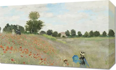 Image de Tableau 50 x 30 cm Le champ de coquelicots près d'Argenteuil, Monet Vintage
