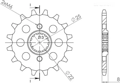 Immagine prodotto di Pignone Passo 520 - Z 14 Denti (Dis.20500)