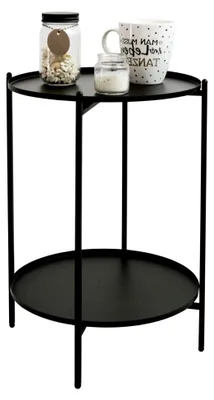 Produktbild von Runder Beistelltisch 35 cm, Höhe 50 cm, Metall, Schwarz