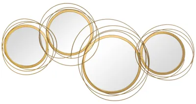 Produktbild von HOMCOM Spiegel Gold für Wanddekoration, Metall mit 4 runden Spiegeln
