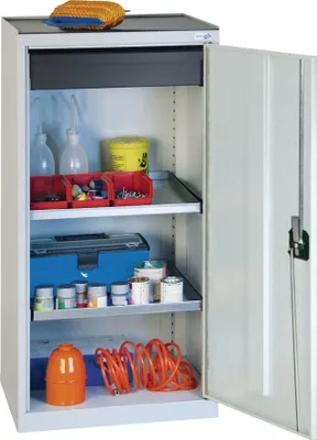 Image de Armoire à outils/de service H1000xL500xP500mm 1 tiroir 2BD gris clair STUMPF
