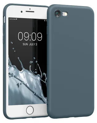 Produktbild von kwmobile Handyhülle für Apple iPhone SE (2022) / SE (2020) / 8 / 7 Hülle - weiches Handy Silikon Case - Schutzhülle Cover - Dunkler Schiefer