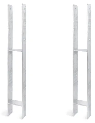 Zdjęcie produktu dla Alberts 2 x wsporniki słupków H, 91x800 mm, grubość materiału 6 mm, głębokość 60 mm, ocynkowane ogniowo