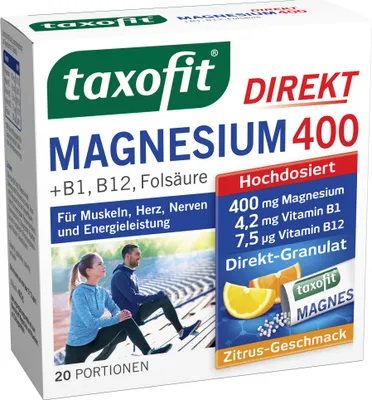 Produktbild von Taxofit | Magnesium 400 +B1+B6+B12 + Folsäure 800 | 20 Portionen