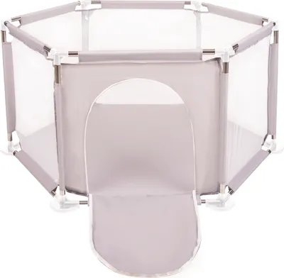 Produktbild von Selonis Laufstall faltbarer Baby Sechseckiger ohne Bälle 63x64cm - Für Kinder Kinderlaufstall Kinder zaun Spielecke baby Indoor spielplatz - Grau