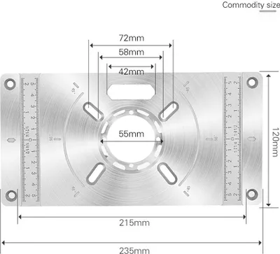 Image de Plateau de table de toupie en alliage d'aluminium avec 4 anneaux pour le travail du bois