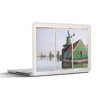 Produktbild von MuchoWow® Laptop Aufkleber Sticker Cover Aussicht - Mühle - Wasser 32.5x23.5 cm - Sticker für Laptop - Selbstklebend