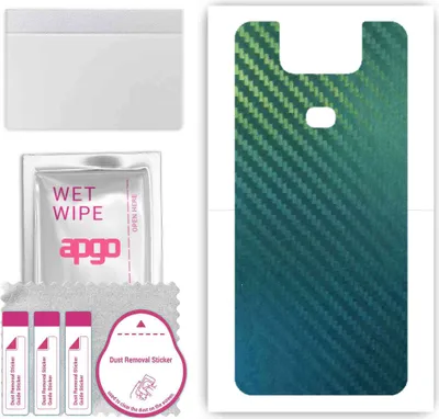 Produktbild von apgo Rückseite Schutzfolie, Skin, kompatibel mit Asus Zenfone 6 ZS630KL 6Z, Hinten Displayschutzfolie aus Vinylfolie, kratzfest, einfache Montage - Kohlenstoff-Chamäleon CAKA1