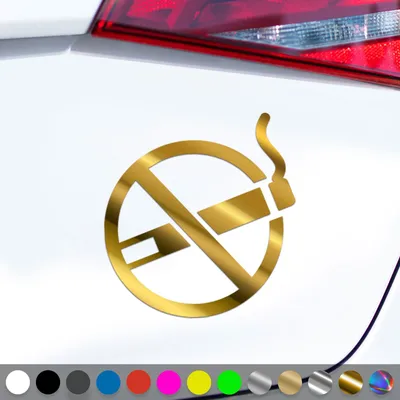 Produktbild von PantherPixel Rauchen Verboten Aufkleber Nichtraucher Rauchverbot Sticker Auto Geschenkidee Farbe Chrom-Gold