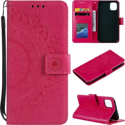 Produktbild von König Design Hülle kompatibel mit Apple iPhone 14 Pro Kunstleder Handyhülle - Handy Case Rot