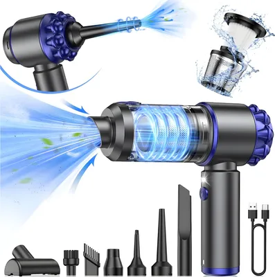 Produktbild von Steinborg Mini Akku Handstaubsauger 16000Pa – Kabelloser Auto- & Haushaltssauger mit LED-Licht, HEPA-Filter, 2 Saugstufen, USB-C, 7 Aufsätzen, leise <60 dB
