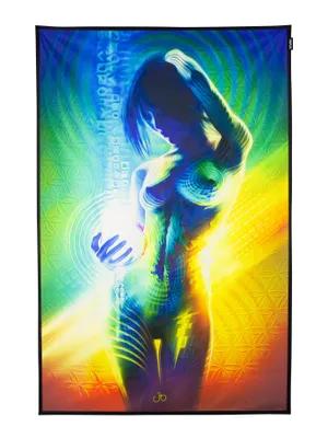 Produktbild von PSYWORK Schwarzlicht Stoffposter Neon "Prismatic", 0,9x1,4m