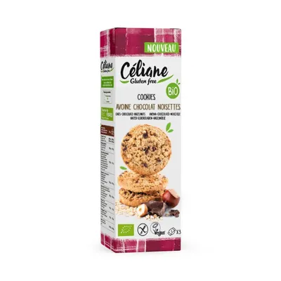 Produktbild von Celiane - Haselnuss-Hafer-Cookies mit Schokostückchen glutenfrei - 120 g - 6er Pack