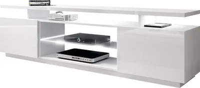 Produktbild von MIRJAN24 TV-Lowboard Eva, RTV-Schrank vom Hersteller, TV-Möbel, Stilvoll Wohnzimmer (Weiß / Weiß Hochglanz, mit LED Beleuchtung)