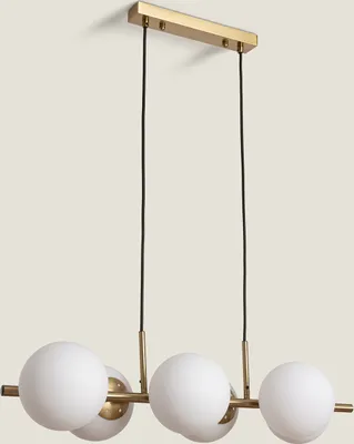 Produktbild von Pendelleuchte Metall und Glas Moonlight Brass 6 Spots Gold