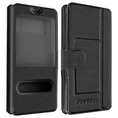 Produktbild von Avizar, Slim Folio-Etui Grösse M mit 2 Fenstern & Standfunktion, Schwarz