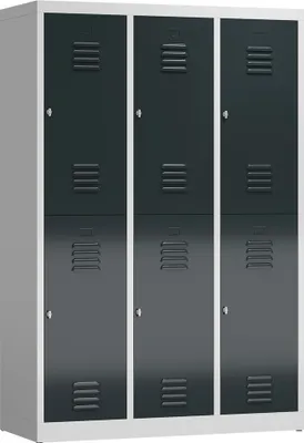 Produktbild von ClassiX Spind anthrazit, lichtgrau X-523238, 6 Schließfächer 118,5 x 50,0 x 180,0 cm