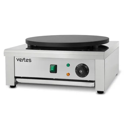Produktbild von VERTES Crepes Maker Crepesplatte Crepesmaker Elektrisch aus Edelstahl mit 40cm Platte (3000W, Temperatur Stufenlos Regulierbar von 50-300°C)