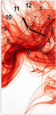Produktbild von Wanduhr aus Glas mit Motiv Abstrakter Rauch- 30 x 60 cm - inkl. Aufhängesystem