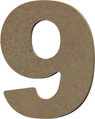 Image de Chiffre 9 en bois MDF à décorer - 8 cm