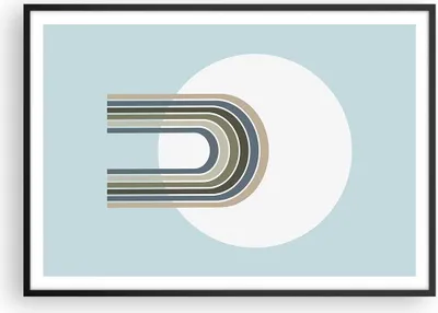 Produktbild von Gerahmtes Poster - Schwarzer Rahmen - Formen Rad Linien - 100x70 cm - Wand Bild - Wanddeko - Wandbilder - Kunstposter - Wandposter - Bilderrahmen - Bilder - Kunstdruck - P2BAA100x70-4608