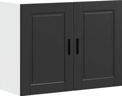 Image de vidaXL Armoire suspendue de cuisine Porto Noir Bois composite