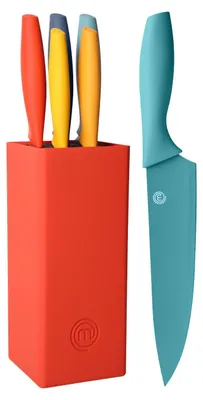 Produktbild von MasterChef Messerblock mit Messer, Messerset mit Block, 6-teilig, Farbig