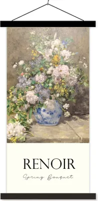 Produktbild von MuchoWow® Textilposter Kunst - Blumen - Alte Meister 90x180 cm mit schwarzem Rahmen - Dekoration Wohnzimmer