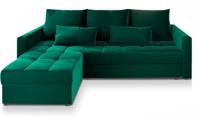 Produktbild von Masseno Ecksofa KOS PIK mit Schlaffunktion L-Form, Sofa mit Bettkasten, Wohnzimmersofa, Couch, Soffa, Bettsofa, Couchgarnitur- Grün, KRONOS 19