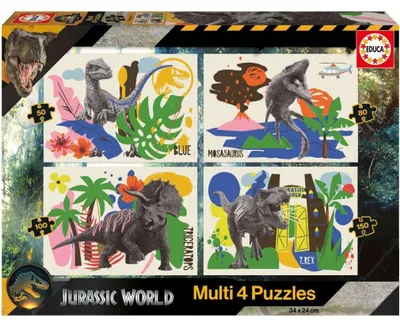 Immagine prodotto di EDUCA Puzzle Jurassic World 4 in 1 (50, 80, 100, 150 pezzi)