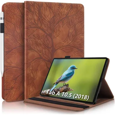 Productafbeelding van Tablethoes Galaxy Tab A 10.5 (2018), Polyurethanleer, flip cover, standaard, bruin